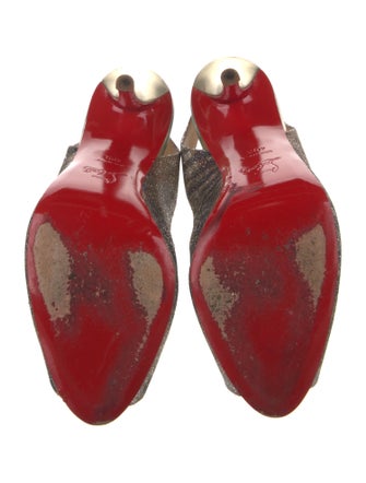 Christian Louboutin Glitter Animal Print Slingback Pumps
