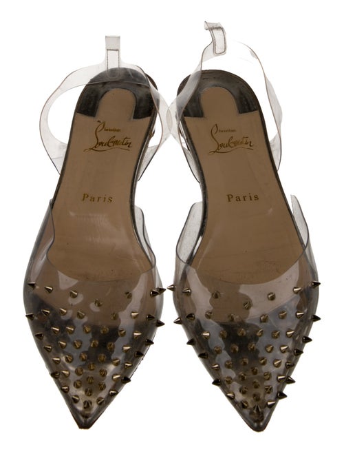 Christian Louboutin Spike Accents PVC Slingback Flats