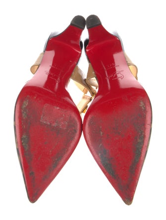 Christian Louboutin Rockstud Spike Patent Leather Slingback Pumps