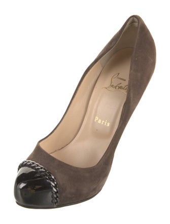 Christian Louboutin Chain-Link Accent Suede Pumps