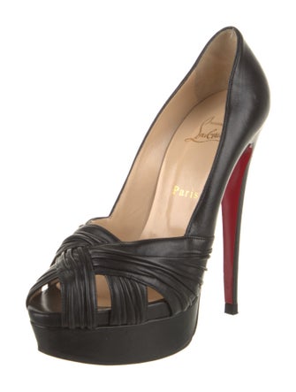 Christian Louboutin Leather Cutout Accent Pumps