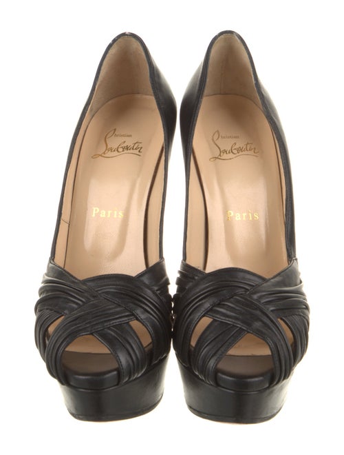 Christian Louboutin Leather Cutout Accent Pumps