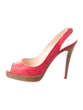 Christian Louboutin Raffia Slingback Pumps