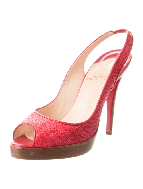 Christian Louboutin Raffia Slingback Pumps