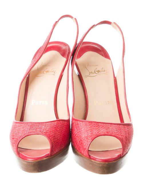 Christian Louboutin Raffia Slingback Pumps
