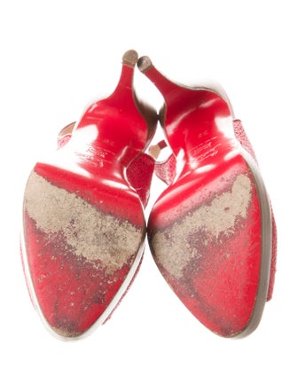 Christian Louboutin Raffia Slingback Pumps