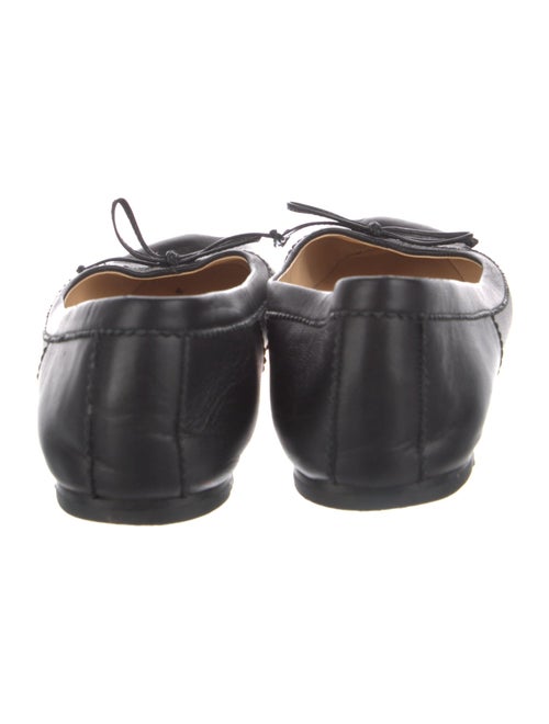 Christian Louboutin Leather Bow Accents Ballet Flats