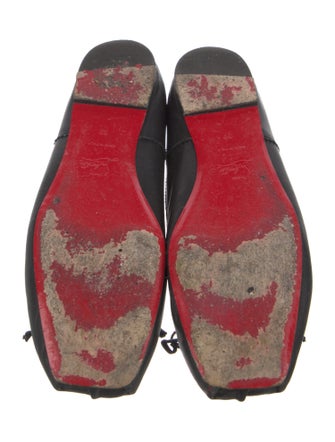 Christian Louboutin Leather Bow Accents Ballet Flats