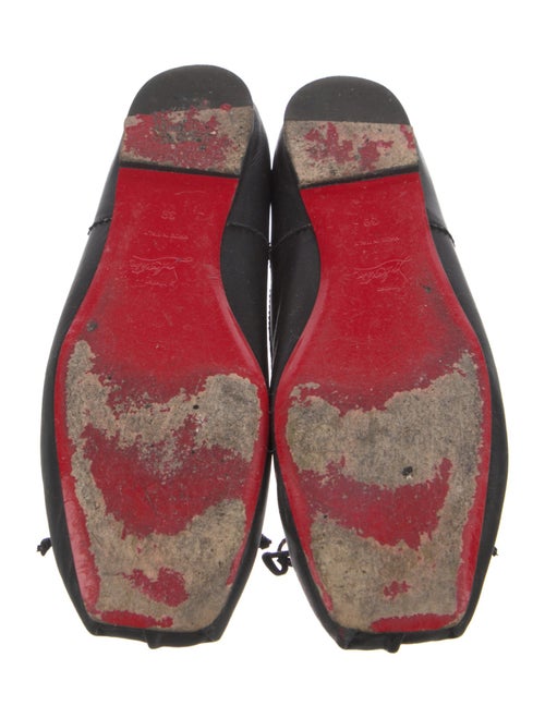 Christian Louboutin Leather Bow Accents Ballet Flats