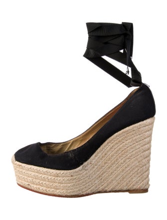 Christian Louboutin Canvas Colorblock Pattern Pumps