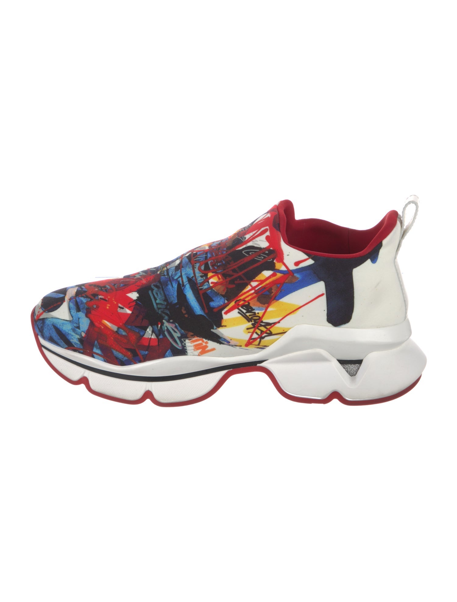 Christian Louboutin Neoprene Printed Athletic Sneakers
