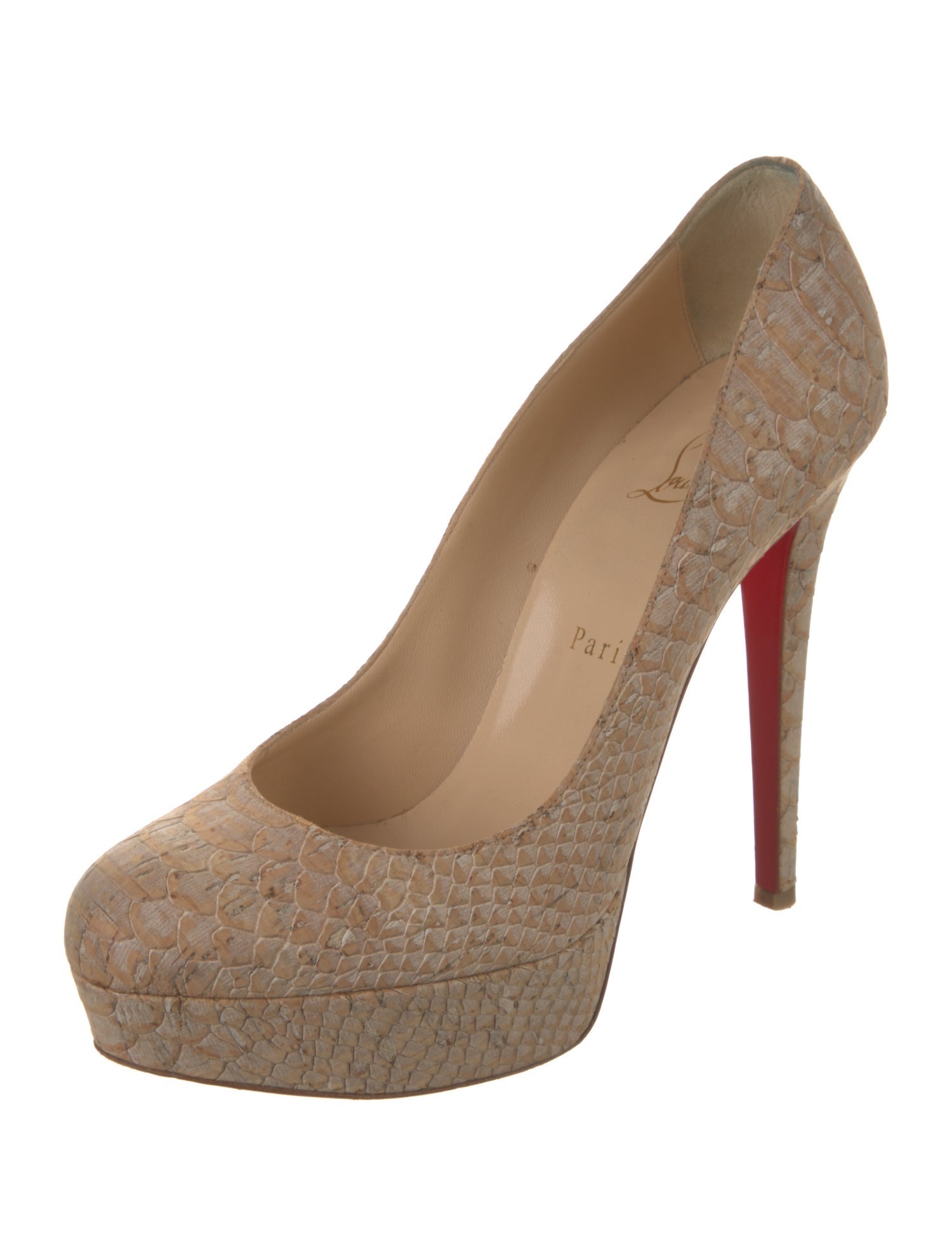 Christian Louboutin Embossed Leather Animal Print Pumps