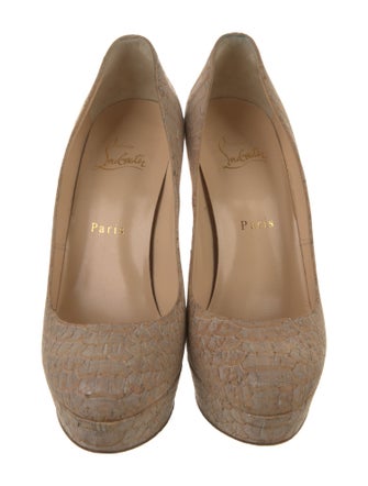 Christian Louboutin Embossed Leather Animal Print Pumps