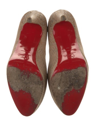 Christian Louboutin Embossed Leather Animal Print Pumps