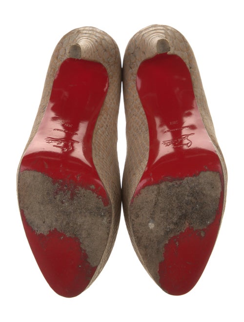 Christian Louboutin Embossed Leather Animal Print Pumps