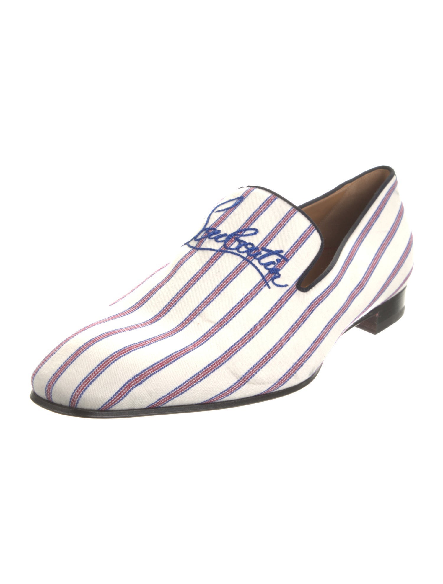 Christian Louboutin Canvas Striped Loafers