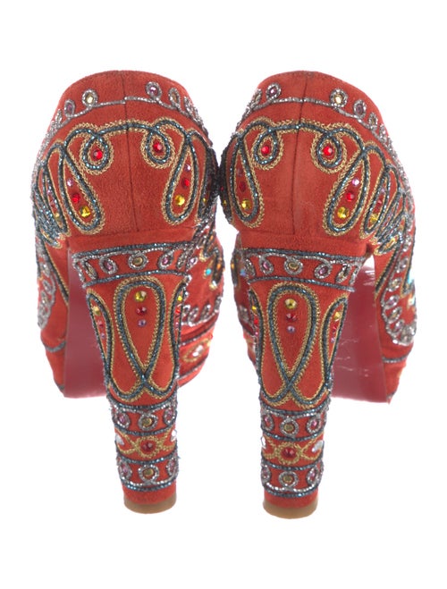 Christian Louboutin Suede Crystal Embellishments Pumps