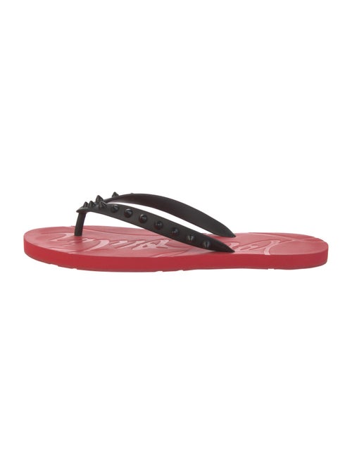 Christian Louboutin Spike Accents Rubber Flip Flops