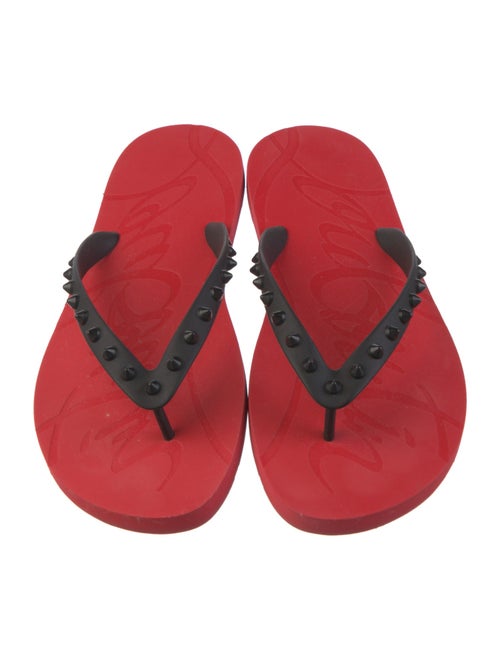 Christian Louboutin Spike Accents Rubber Flip Flops