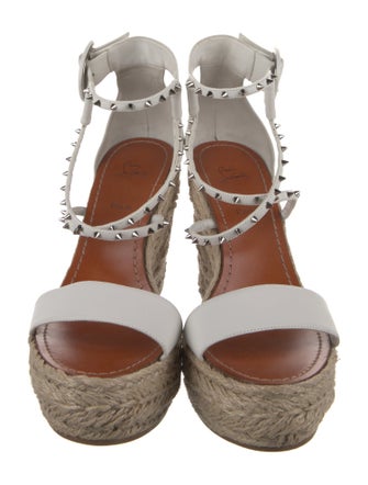 Christian Louboutin Spike Accents Leather Espadrilles