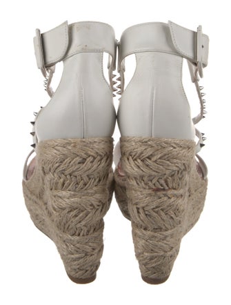 Christian Louboutin Spike Accents Leather Espadrilles