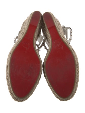 Christian Louboutin Spike Accents Leather Espadrilles