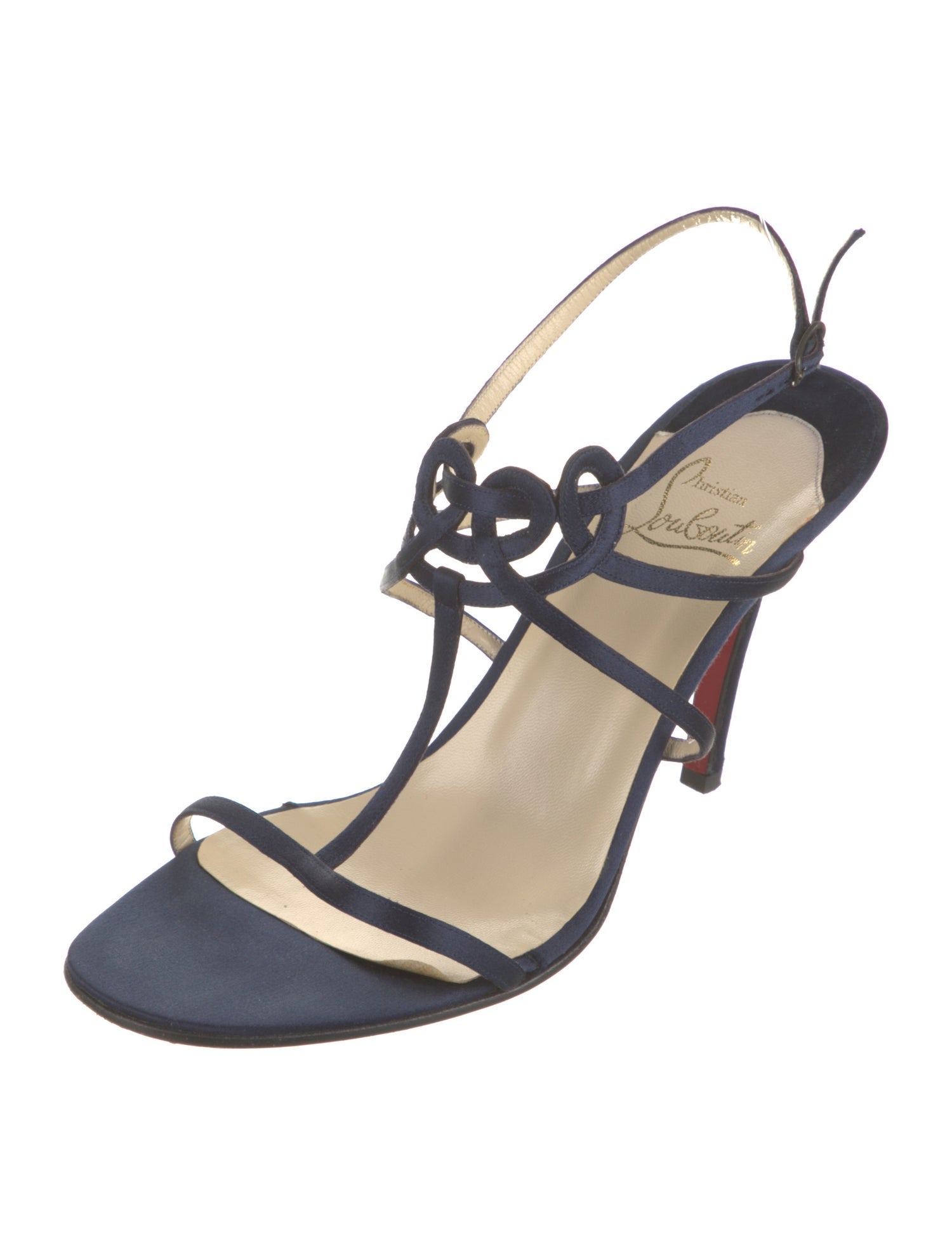 Christian Louboutin Vintage Satin Slingback Sandals