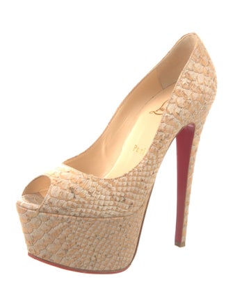 Christian Louboutin Python Animal Print Pumps