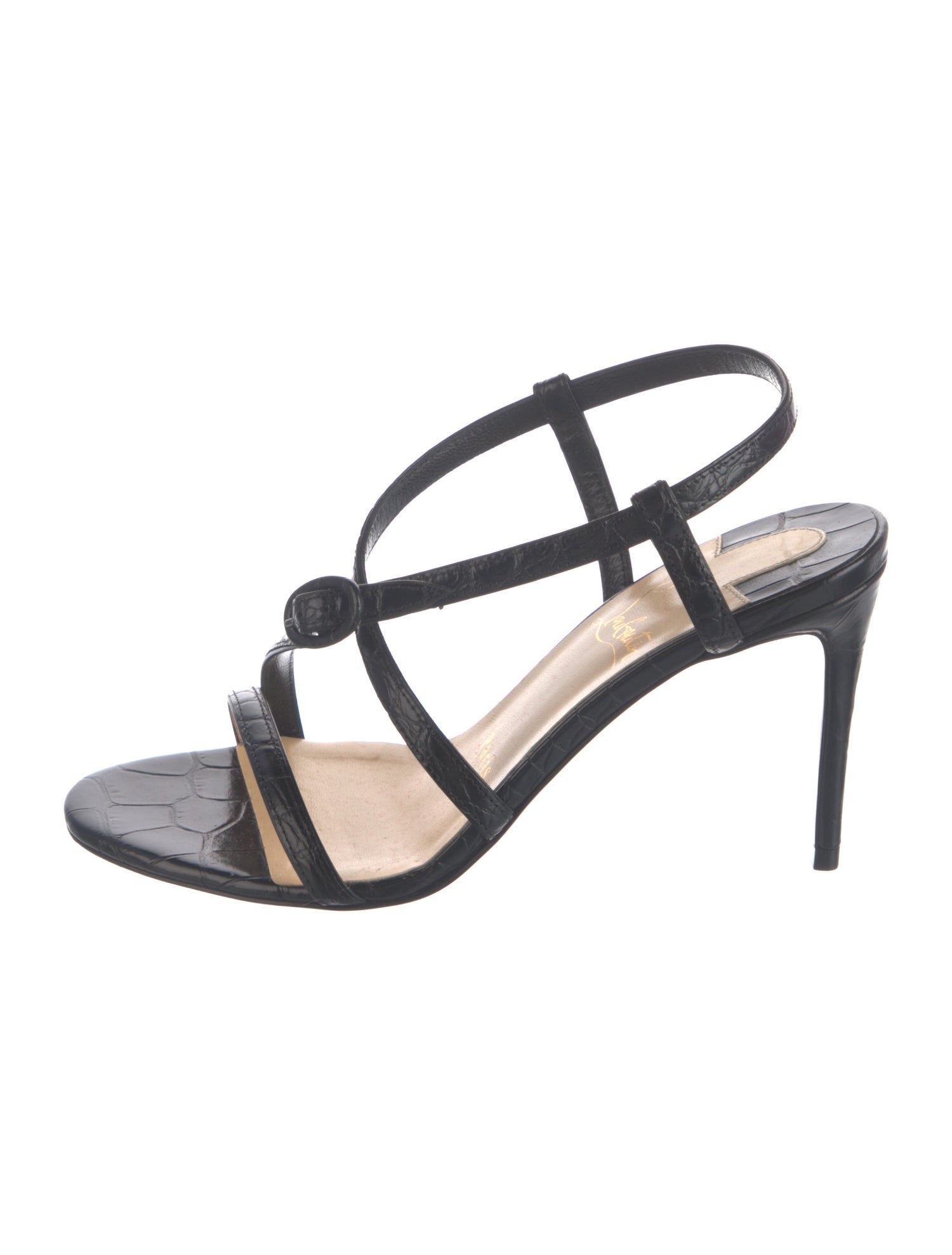 Christian Louboutin Embossed Leather Slingback Sandals