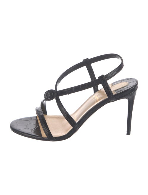 Christian Louboutin Embossed Leather Slingback Sandals