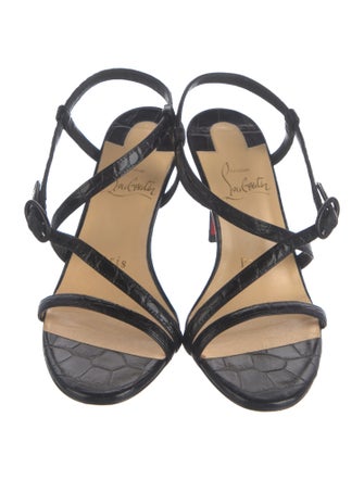 Christian Louboutin Embossed Leather Slingback Sandals