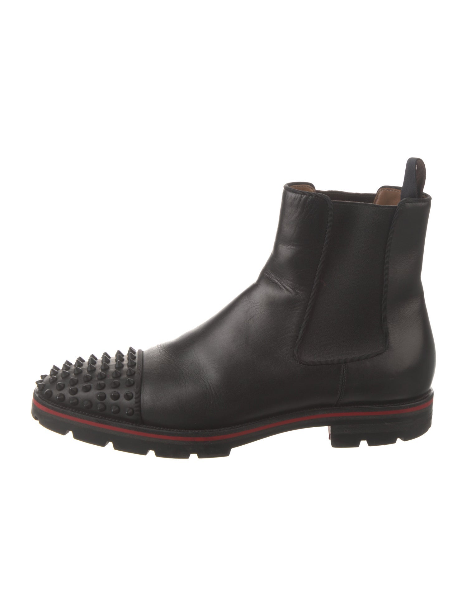 Christian Louboutin Spike Accents Leather Chelsea Boots