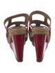 Christian Louboutin Patent Leather Leather Trim Embellishment Slides