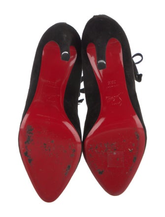 Christian Louboutin Suede Cutout Accent Lace-Up Boots