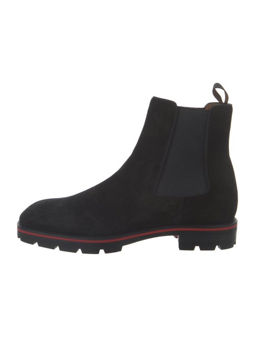 Christian Louboutin Suede Grosgrain Trim Chelsea Boots