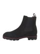 Christian Louboutin Suede Grosgrain Trim Chelsea Boots