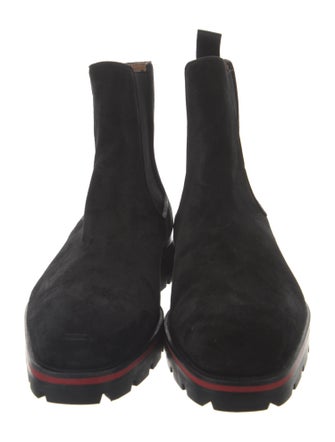 Christian Louboutin Suede Grosgrain Trim Chelsea Boots