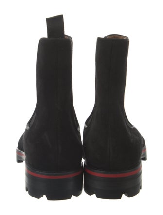 Christian Louboutin Suede Grosgrain Trim Chelsea Boots