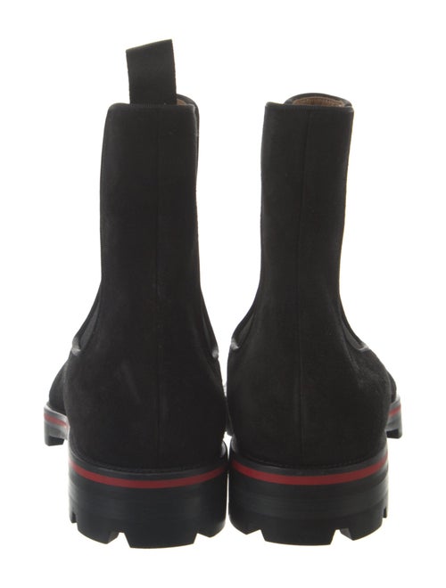 Christian Louboutin Suede Grosgrain Trim Chelsea Boots