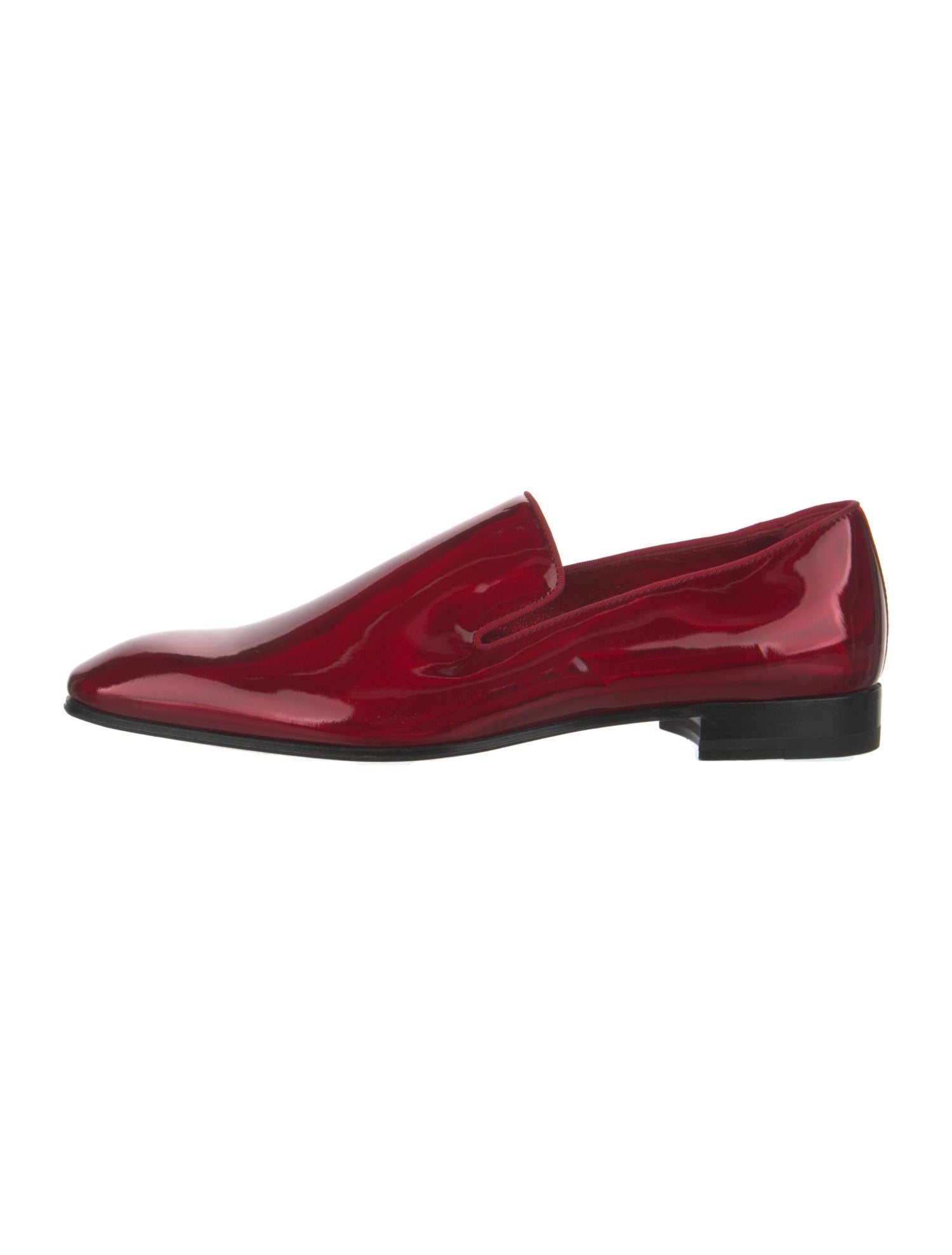 Christian Louboutin Patent Leather Grosgrain Trim Loafers