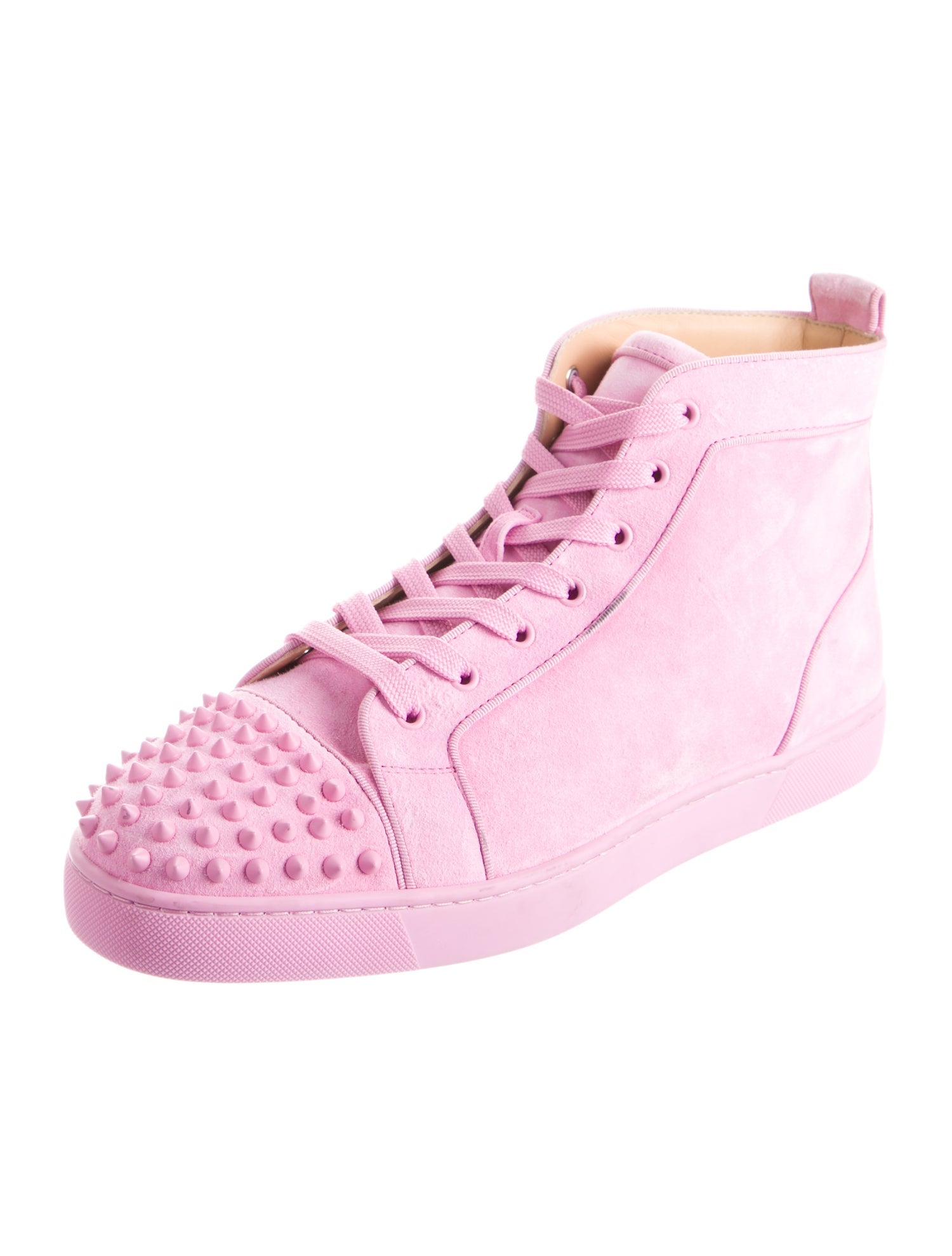 Christian Louboutin Spike Accents Suede Sneakers