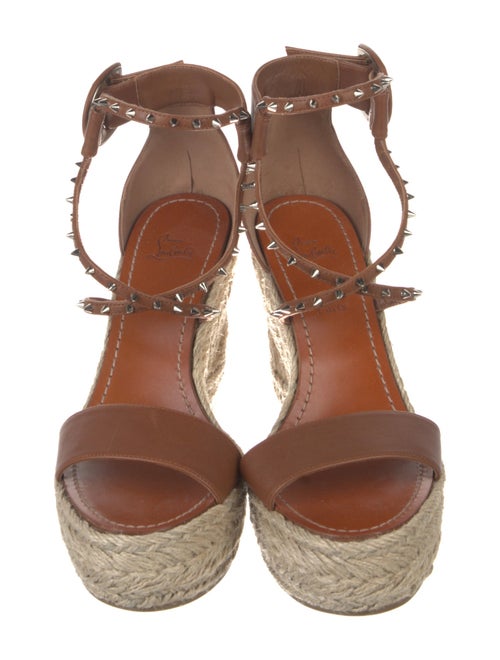 Christian Louboutin Spike Accents Leather Espadrilles