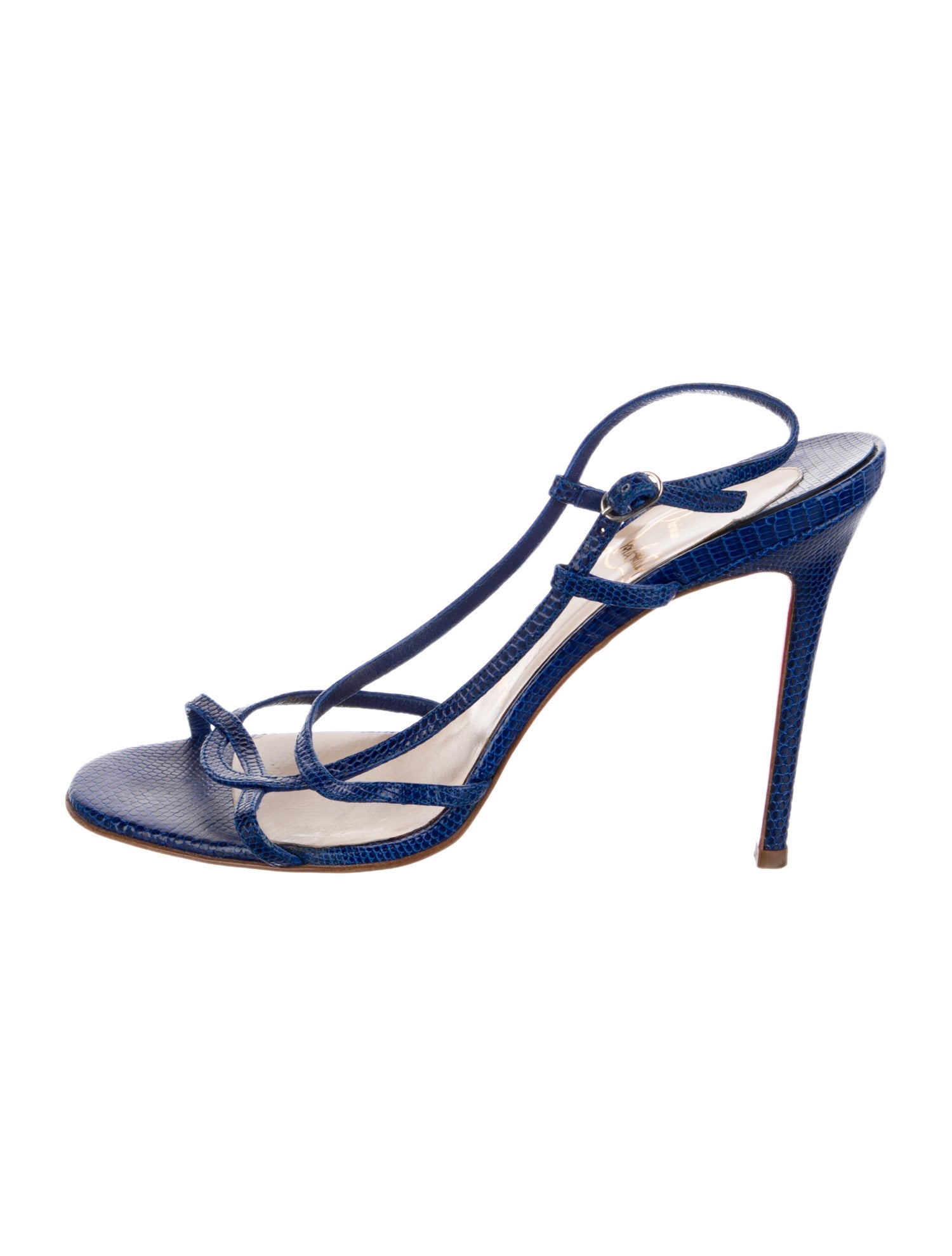 Christian Louboutin Embossed Leather Slingback Sandals