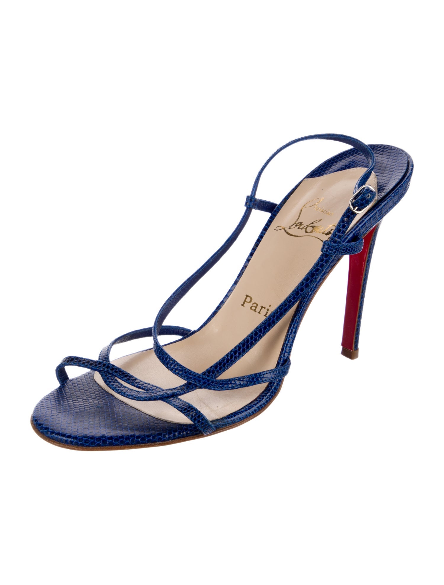 Christian Louboutin Embossed Leather Slingback Sandals