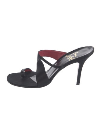 Christian Louboutin Satin Bow Accents Slides