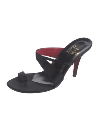 Christian Louboutin Satin Bow Accents Slides