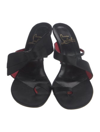Christian Louboutin Satin Bow Accents Slides