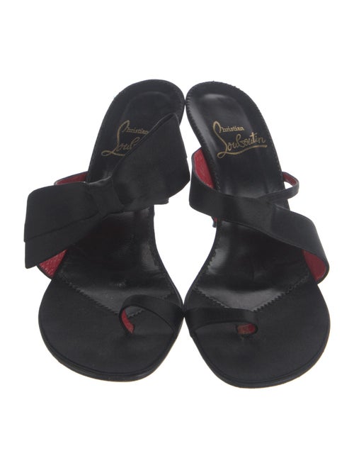 Christian Louboutin Satin Bow Accents Slides
