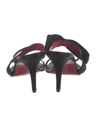 Christian Louboutin Satin Bow Accents Slides