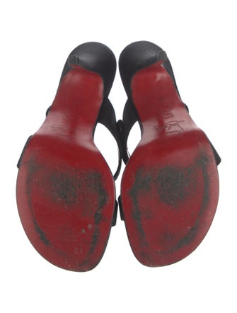 Christian Louboutin Satin Bow Accents Slides